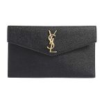 Ví Nữ Yves Saint Laurent YSL Uptown Pouch In Grain De Poudre Embossed Leather Màu Đen