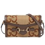 Túi Đeo Chéo Gucci Horsebit 1955 Mini Canvas Crossbody Bag Màu Nâu