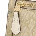 Ví Coach Gold Letter Jacquard Logo Anti-scratch Leather Flap Envelope Clip-White Màu Nâu - Trắng