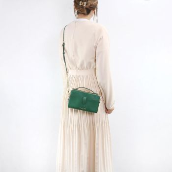 Túi Đeo Chéo Michael Kors MK Jet Set Item Medium Double Zip Phone Crossbody Màu Xanh Green