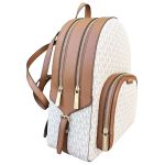 Balo Michael Kors MK Jaycee Logo Backpack Màu Trắng Nâu