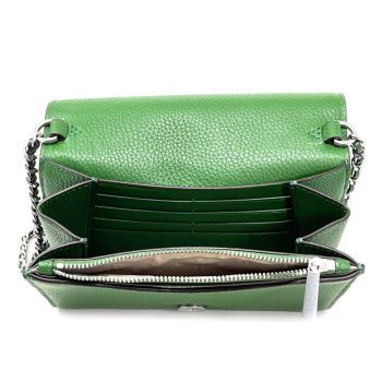 Túi Đeo Chéo Tory Burch Pebbled Leather Britten Chain Wallet Crossbody 80100 Màu Xanh Green