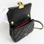 Túi Đeo Chéo Chanel Mini Flap Bag Lambskin Black Gold Hardware AS3473 Matelasse Chain Shoulder Màu Đen