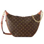 Túi Đeo Chéo Nữ Louis Vuitton LV Loop Hobo Monogram Canvas Brown M46311 Kèm Ví Màu Nâu