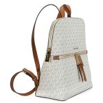 Balo Michael Kors Michael MK Signature Rhea Zip Medium Slim Backpack Màu Trắng Nâu