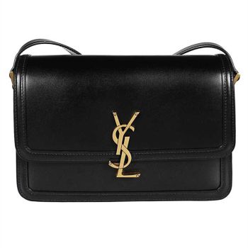 Túi Đeo Chéo Nữ Yves Saint Laurent YSL Solferino Medium Satchel In Box Saint Laurent Leather Màu Đen