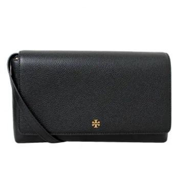 Túi Đeo Chéo Tory Burch Blake Flap 3D Logo Full Leather Flip Crop Crossbody Bag Màu Đen