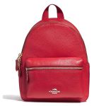 Balo Coach Mini Charlie Backpack In Pebble Leather Light Gold / True Red F38263 Màu Đỏ