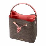 Túi Đeo Chéo Michael Kors MK Suri 35T0GU2C5B Powder Brush Pickpocket Signature Large Bucket Màu Nâu - Hồng Cam Size 22
