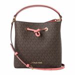 Túi Đeo Chéo Michael Kors MK Suri 35T0GU2C5B Powder Brush Pickpocket Signature Large Bucket Màu Nâu - Hồng Cam Size 22