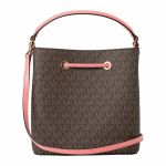 Túi Đeo Chéo Michael Kors MK Suri 35T0GU2C5B Powder Brush Pickpocket Signature Large Bucket Màu Nâu - Hồng Cam Size 22
