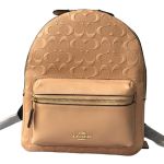 Balo Coach F32083 Charlie Backpack Signature Desboss Beechwood Màu Nude