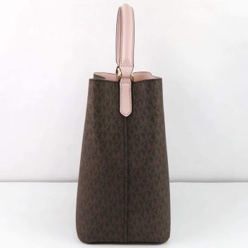 Túi Đeo Chéo Michael Kors MK Suri 35F0GU2M7B Powder Brush Pickpocket Signature Large Bucket Màu Nâu - Hồng Size 25