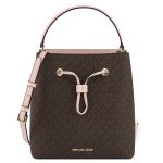 Túi Đeo Chéo Michael Kors MK Suri 35F0GU2M7B Powder Brush Pickpocket Signature Large Bucket Màu Nâu - Hồng Size 25