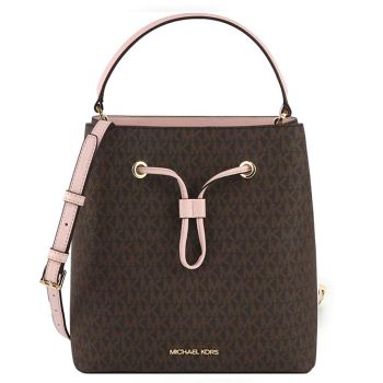 Túi Đeo Chéo Michael Kors MK Suri 35F0GU2M7B Powder Brush Pickpocket Signature Large Bucket Màu Nâu - Hồng Size 25