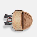 Balo Coach Mini Court Backpack In Signature Canvas With Pear C8258 Màu Be Trắng
