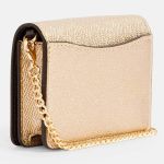 Túi Đeo Chéo Coach Crossgrain Leather Mini Wallet On Chain In Metallic Pale C0059 Màu Vàng Gold