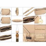 Túi Đeo Chéo Michael Kors MK Nicole Three Pocket Shoulder Bag Bisque Màu Nude