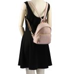 Balo Michael Kors MK Erin 35T0GERB5L Small Convertible Backpack Crossbody MK Leather In Powder Blush Màu Hồng