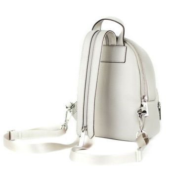 Balo Michael Kors MK Erin Small Leather Convertible Backpack Shoulder Bag Pearl Grey Màu Xám Trắng