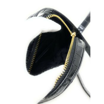 Túi Đeo Chéo Michael Kors MK Aidy Small Canvas And Crocodile Embossed Canteen Crossbody Bag 35T1GUWC0C Màu Đen