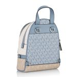 Balo Michael Kors MK Rhea Monogram Coated Canvas Backpack Màu Xanh Blue