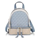Balo Michael Kors MK Rhea Monogram Coated Canvas Backpack Màu Xanh Blue