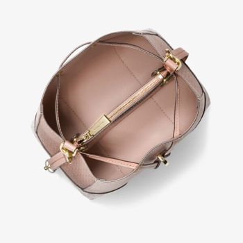 Túi Đeo Chéo Michael Kors MK Mercer Gallery Bucket Logo 32S0GZ5C0V Màu Hồng Nhạt
