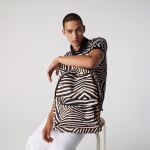 Balo Lacoste Men's x National Geographic Animal Print Backpack NH3344XM.G10 Màu Đen Sọc Be