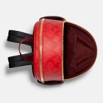 Balo Coach Mini Court Backpack In Signature Canvas C8604 Màu Đỏ Size 20