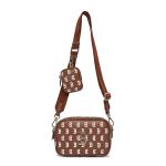 Túi Đeo Chéo MLB Classic Monogram PU Emboss Mini Cross Bag Boston Red Sox 3ACRS092N-43BRD Màu Nâu