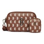 Túi Đeo Chéo MLB Classic Monogram PU Emboss Mini Cross Bag Boston Red Sox 3ACRS092N-43BRD Màu Nâu