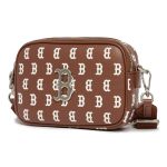 Túi Đeo Chéo MLB Classic Monogram PU Emboss Mini Cross Bag Boston Red Sox 3ACRS092N-43BRD Màu Nâu