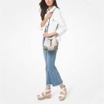 Túi Đeo Chéo Michael Kors MK30F9GZ5L1B Mercer Gallery Small Convertible Bucket Shoulder Light Sage Màu Trắng Xanh