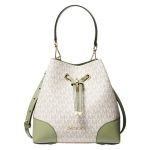 Túi Đeo Chéo Michael Kors MK30F9GZ5L1B Mercer Gallery Small Convertible Bucket Shoulder Light Sage Màu Trắng Xanh