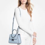 Túi Xách Michael Kors MK Serena Small Pebbled Leather Satchel 35S2SNRS5L Màu Xanh Blue