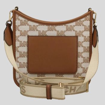 Túi Đeo Chéo Michael Kors MK Briley Small Logo Messenger Bag Luggage Multi 35S2G7BM1J Màu Nâu Be