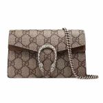 Túi Đeo Chéo Gucci Dionysus GG Supreme Super Mini Bag Màu Nâu Be