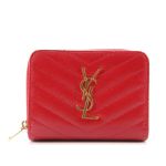 Ví Nữ Yves Saint Laurent YSL Portemonnaie Compact Zip Around Rot Leder Matelassé 403723 Màu Đỏ