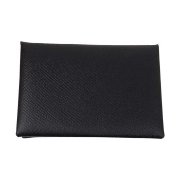 Ví Hermès Calvi Black Card Holder Epsom Leather Màu Đen