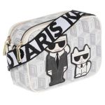 Túi Đeo Chéo Karl Lagerfeld Ikonik Kuilt Black Shoulder Bag Màu Trắng Xám