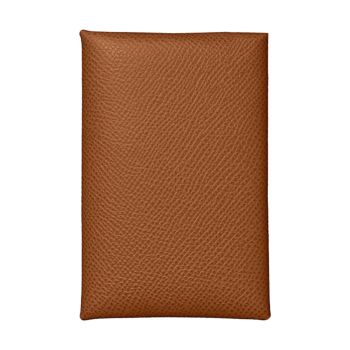 Ví Hermès Gold Epsom Leather Calvi Card Holder Màu Nâu