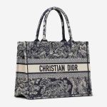 Túi Tote Dior Book Tote Blue Toile De Jouy Reverse Embroidery Medium Màu Xanh Blue