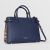Túi Tote Burberry The Medium Banner In Leather And House Check Blue Màu Xanh Blue Size 34