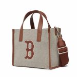 Túi Đeo Chéo MLB Basic Big Logo Canvas Small Tote Bag 3AORS062N-43BRD Màu Nâu