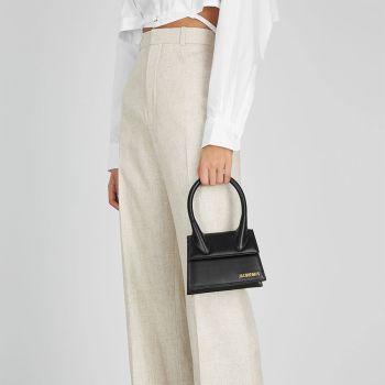 Túi Xách Jacquemus Le Chiquito Moyen Black Leather Top Handle Bag Size 18 Màu Đen