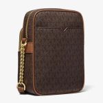 Túi Đeo Chéo Michael Kors MK Jet Set Travel Medium Logo Crossbody Bag Màu Nâu Đậm