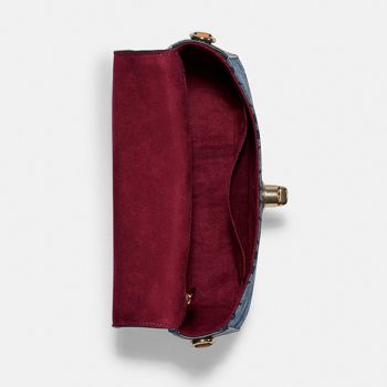 Túi Đeo Chéo Coach Marlie Top Handle Satchel In Signature Chambray C4921 Màu Xanh Navy Size 24