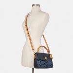 Túi Đeo Chéo Coach Marlie Top Handle Satchel In Signature Chambray C4921 Màu Xanh Navy Size 24