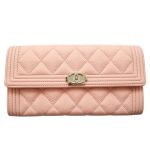 Ví Chanel Dáng Dài Boy Long Flap Wallet Pink A80286 Caviar Leather Màu Hồng